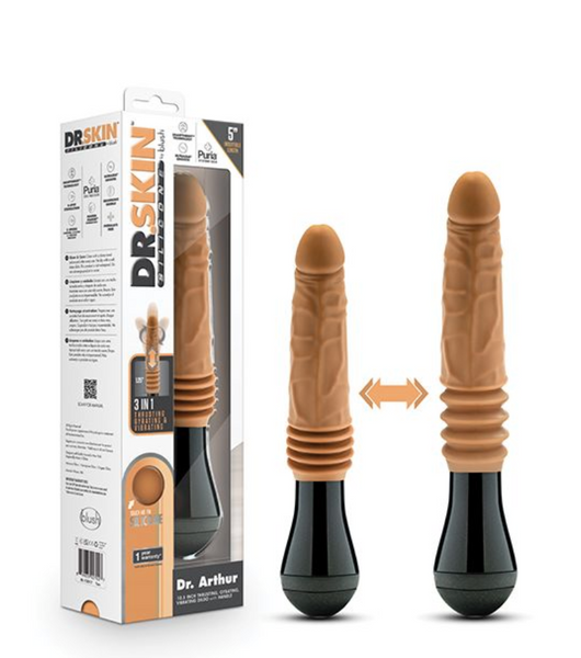 Blush Dr. Skin Silicone Dr. Arthur Thrusting Gyrating Vibrating Dildo EastWestNovelty Blush Dr. Skin Silicone Dr. Arthur Thrusting Gyrating Vibrating Dildo EastWestNovelty