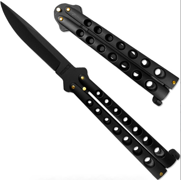 5.25" Closed Length Helix Butterfly Balisong Knife - Black