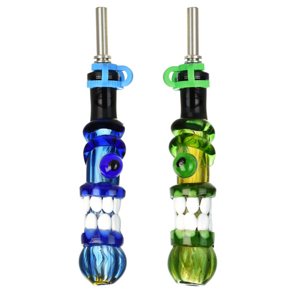 Trippy Face Dab Straw w/ Ti Tip | 5" | 10mm F | Colors Vary