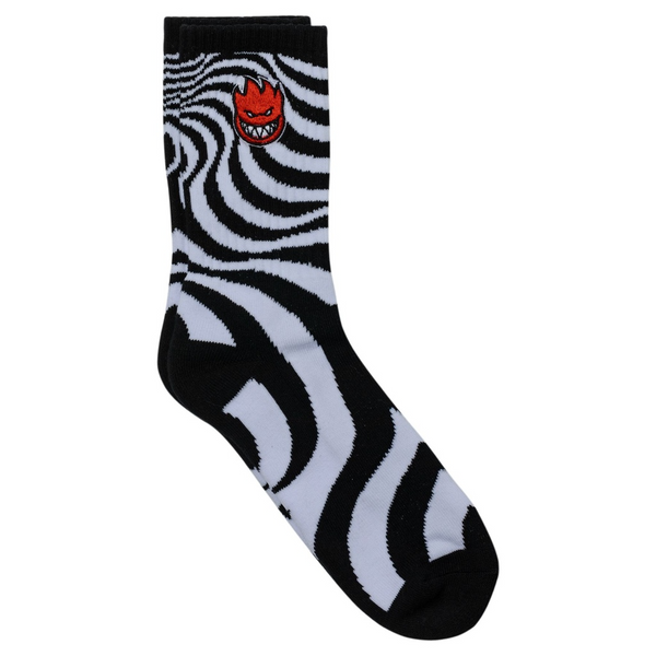 Spitfire Socks - BigHead EMB Swirl  - Black/White