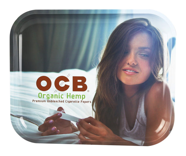 OCB Metal Rolling Tray - Organic Hemp Large