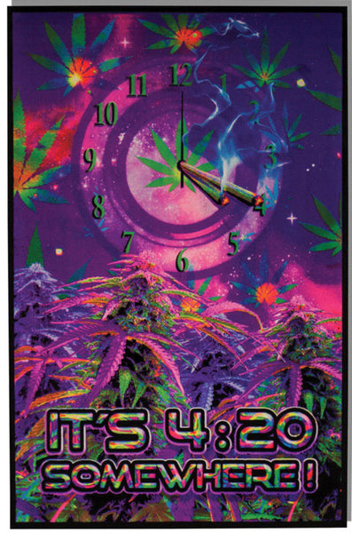 Opticz It's 4:20 Somewhere Blacklight Poster-23"x35"