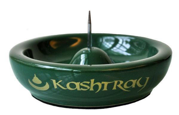 Kashtray w/Cleaning Spike Ashtray - 4.5" / Green