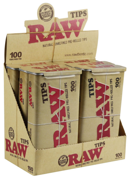 Raw Pre-Rolled Tips / 100pc Tin