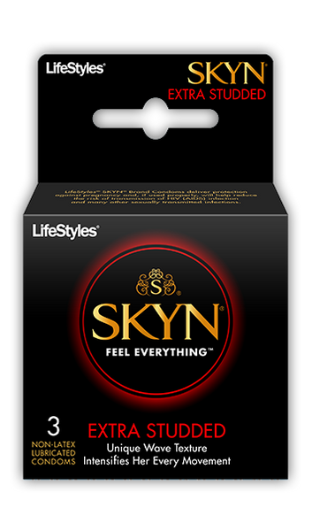 Lifestyles SKYN Extra Studded Condoms - Box of 3 EastWestNovelty Lifestyles SKYN Extra Studded Condoms - Box of 3 EastWestNovelty