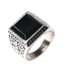 Square Black Stone Ring