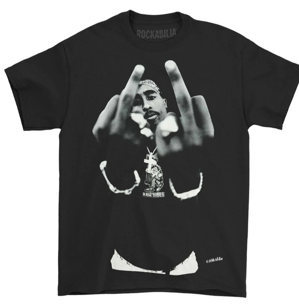 2pac Middle Finger Large T Shirt
