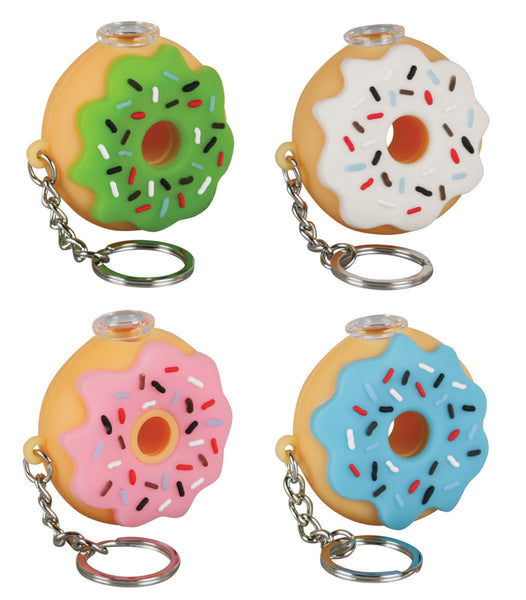Silicone Donut One Hitter Keychain - 2" | Assorted Colors