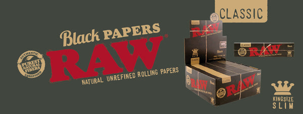 Raw Natural Unrefined Rolling Paper - Black Papers