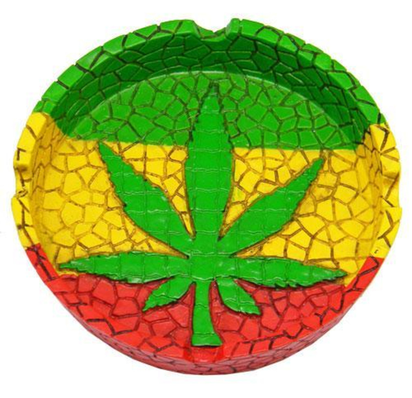 Rasta Leaf Round Ashtray
