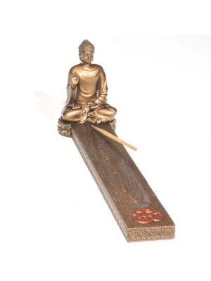 Blessing Buddha Incense Ash Catcher - Resin & Bronze