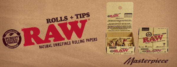 Raw Masterpiece Rolling Paper Roll - King Size Slim w/ Pre Rolled Tips