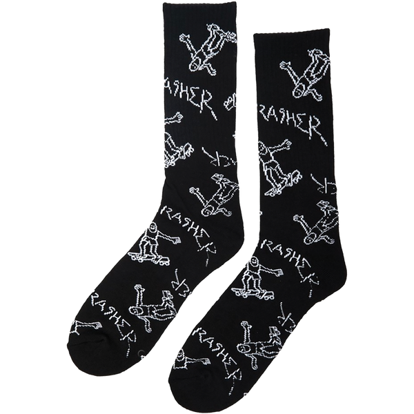 Thrasher - Gonz Logo Pattern Socks - Black/White