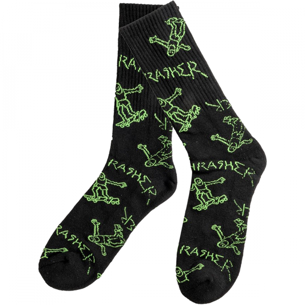 Thrasher - Gonz Logo Pattern Socks - Black/Green
