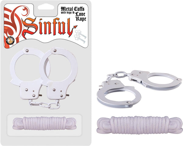 Sinful Metal Cuffs With Keys & Love Rope