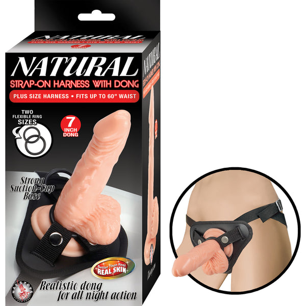 NATURAL STRAP-ON HARNESS WITH DONG