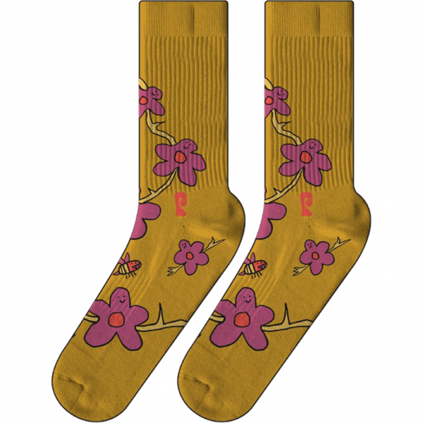 Psockadelic - Frankie's Flowers Crew Socks - Yellow
