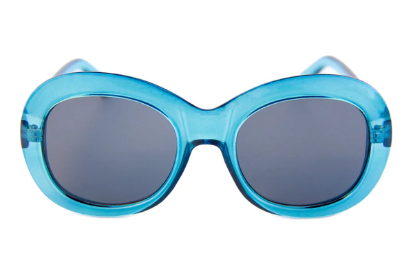 Happy Hour Shades - Bikini Beach Sunglasses - Mystic Blue w/ Black Lens