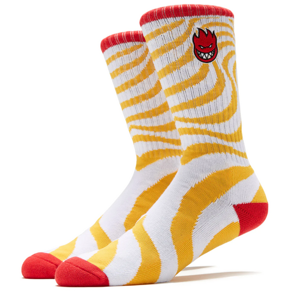 Spitfire Socks - Yellow Red Swirl