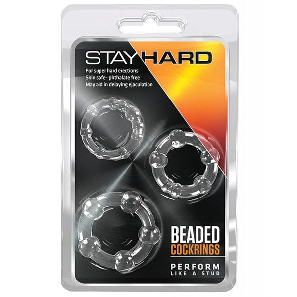 Blush Stay Hard Beaded Cock Rings 3 Pack