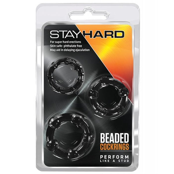 Blush Stay Hard Beaded Cock Rings 3 Pack