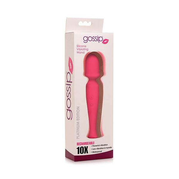 Curve Toys Gossip Silicone Vibrating Wand 10x - Magenta