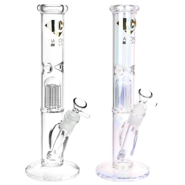 Diamond Glass Gold Pearl 8-Arm Perc Water Pipe