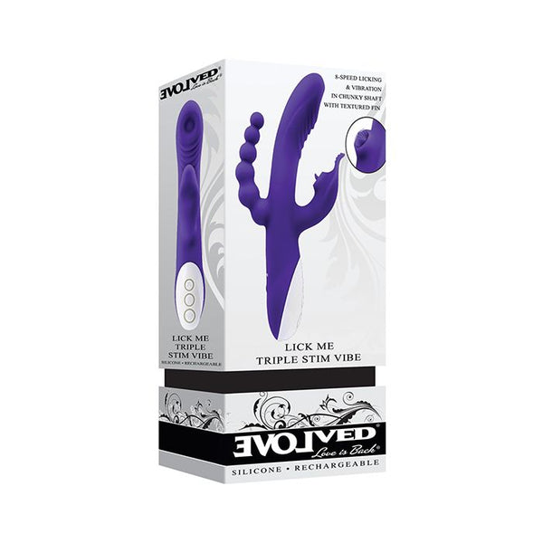 Evolved Lick Me Triple Stim Vibe - Purple