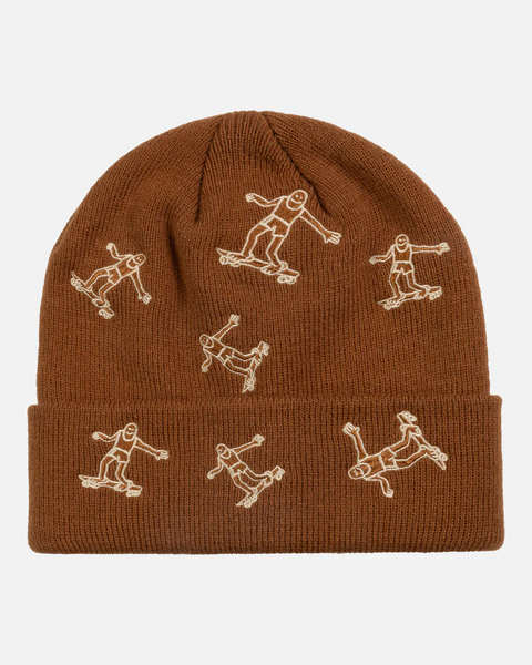 Thrasher - Gonz Embroidered Beanie - Chocolate Brown / White Stitch