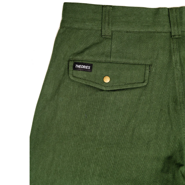 Theories - Herringbone Hunting Trousers Pants - Dark Green