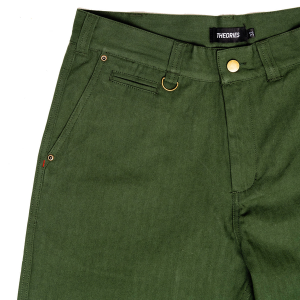 Theories - Herringbone Hunting Trousers Pants - Dark Green