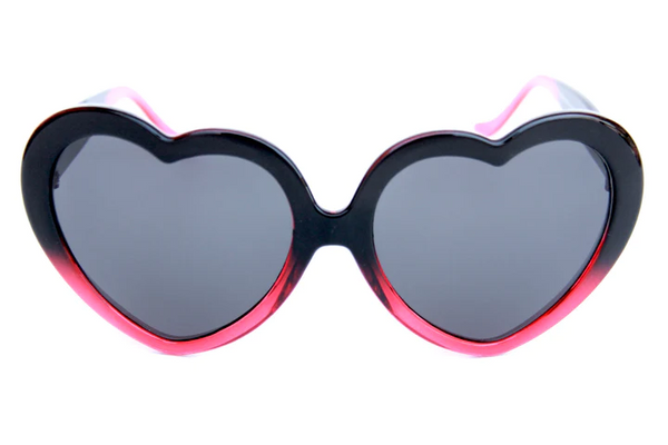 Happy Hour Shades - Heart Ons Sunglasses - Gloss Black Red Drip