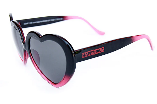 Happy Hour Shades - Heart Ons Sunglasses - Gloss Black Red Drip