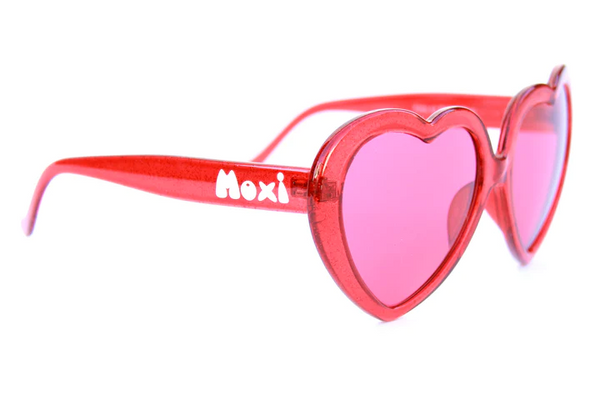 Happy Hour Shades - Heart Ons Sunglasses - Sparkle Red - MOXI