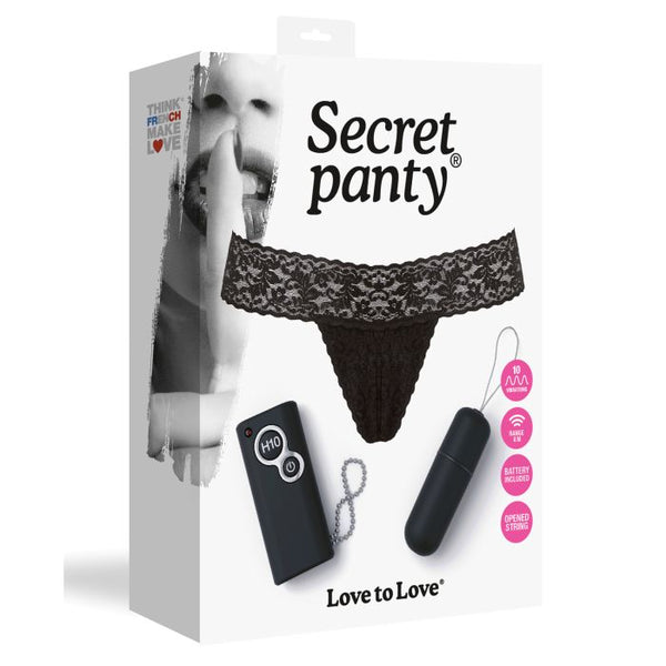 Love to Love Secret Vibrating Panty - Black