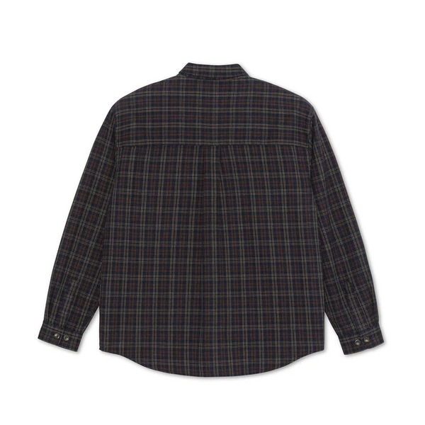 Polar Skate Co - Mitchell Long Sleeve Flannel Shirt - Navy / Brown