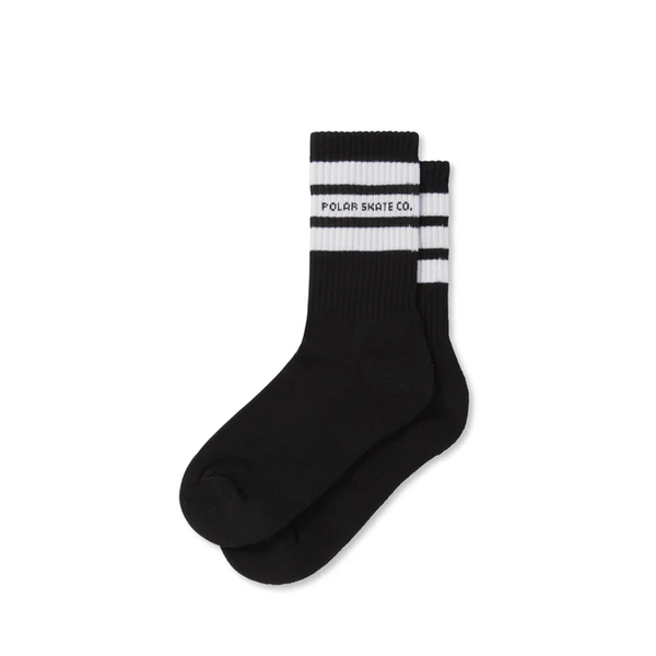 Polar Skate Co - Fat Stripe Socks (Black) - (US 7-9)
