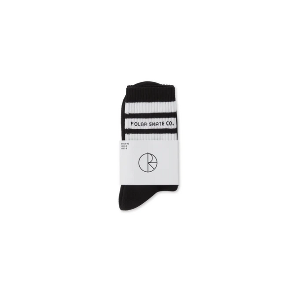 Polar Skate Co - Fat Stripe Socks (Black) - (US 7-9)