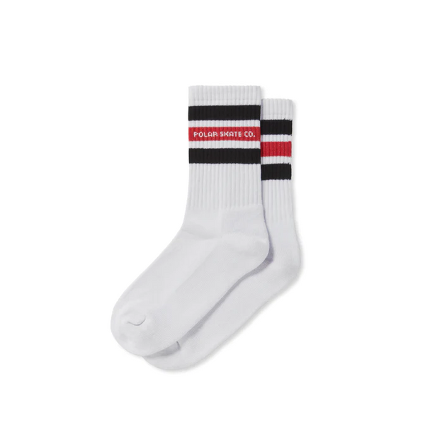 Copy of Polar Skate Co - Fat Stripe Socks(White / Black / Red) - (US 7-9)