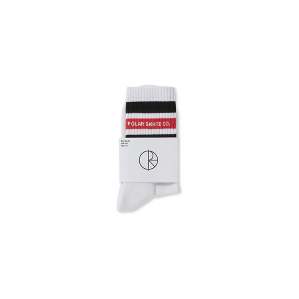 Copy of Polar Skate Co - Fat Stripe Socks(White / Black / Red) - (US 7-9)