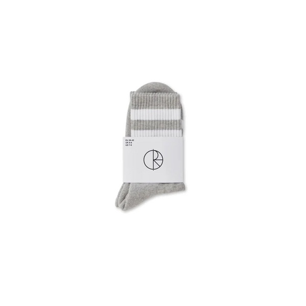 Polar Skate Co - Happy Sad Socks - Heather Grey  - (US 7-9)