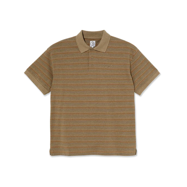 Polar Skate Co - Stripe Polo T-Shirt - Camel - XL