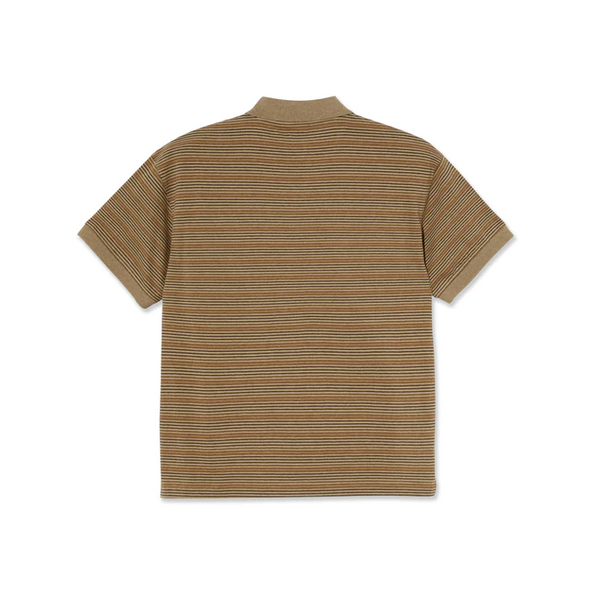 Polar Skate Co - Stripe Polo T-Shirt - Camel - XL