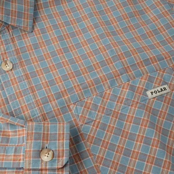 Polar Skate Co - Mitchell LS Shirt - Rust/Blue