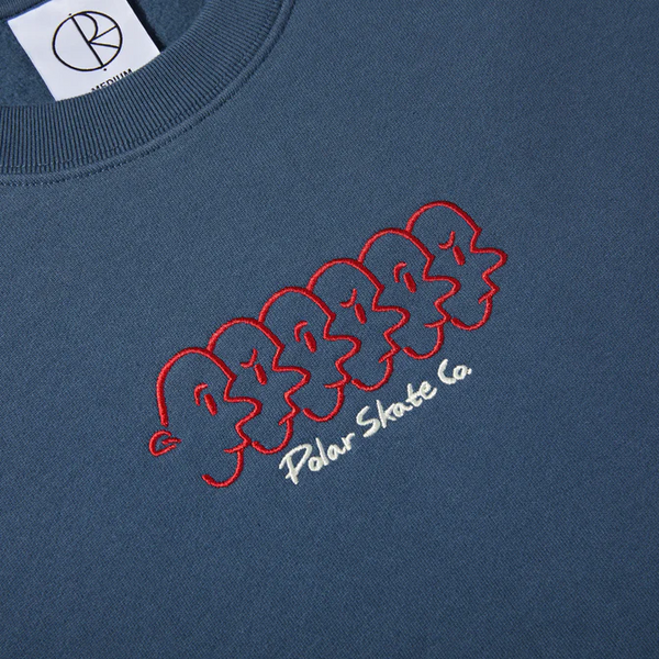 Polar Skate Co - Dave Crewneck | Faces -  Grey Blue