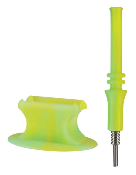 Pulsar RIP Silicone Vapor Dab Straw w Stand - Glow Green