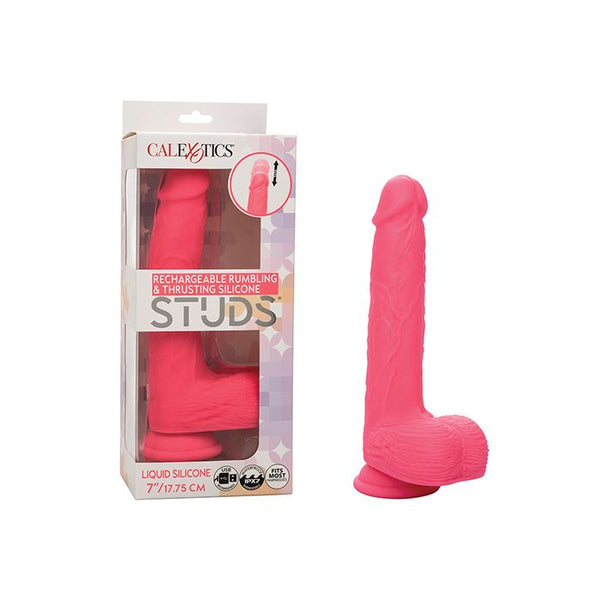 Cal Exotics Silicone Studs Rechargeable Rumbling & Thrusting Vibrator