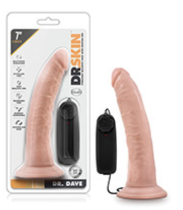 Blush Dr. Skin Dr. Dave 7" Cock w/Suction Cup - Vanilla