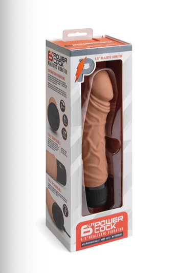 Powercocks 6.5" Realistic Vibrator - Mocha