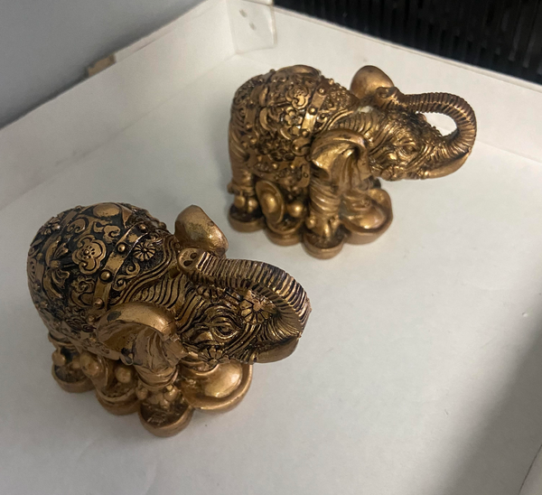 Resin Gold Elephant Incense Holder